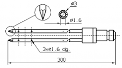 Двойная игла для инъектора DORIT с треугольным концом диаметр иглы 3 мм длина 300 мм