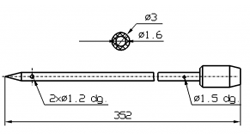Инъекторная игла для SCHROEDER с конусным острием диаметр 3 мм длина 352 мм
