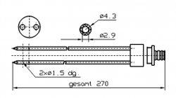 Иглы для инъектора INJECTSTAR Игла двойная с разборным штуцером диаметр 4 или 3 мм длина 270 мм