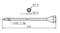 Инъекторная игла SUHNER Диаметр 4 мм, длина 240 мм Штуцер резьбовой